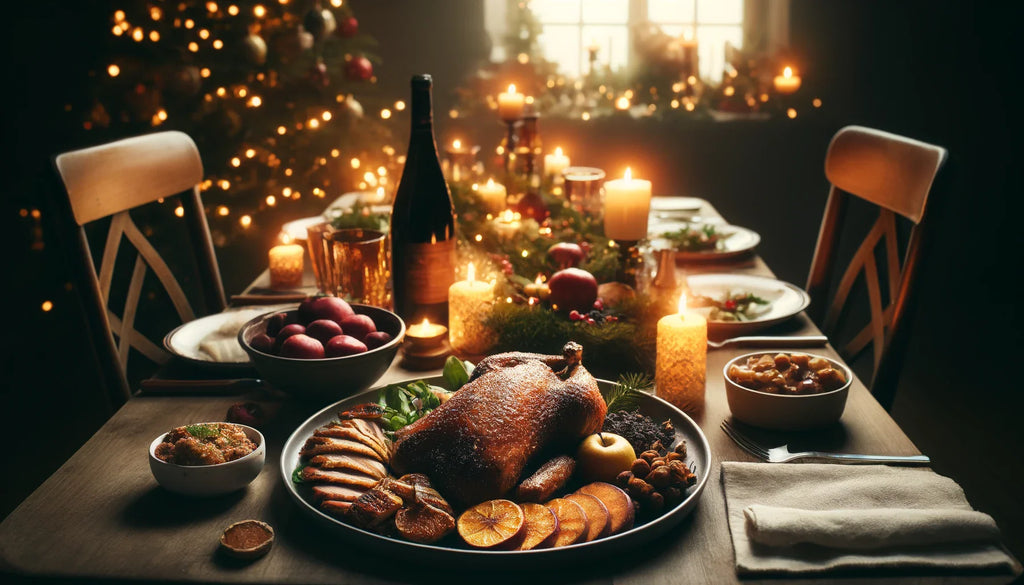 Klassische Weihnachtsgerichte kombiniert mit Rotweinen aus dem Rhône-Tal und Dessertweinen aus Süd-Quest